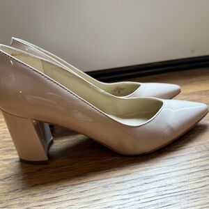 Marc Fisher Cream Block Heel Pumps